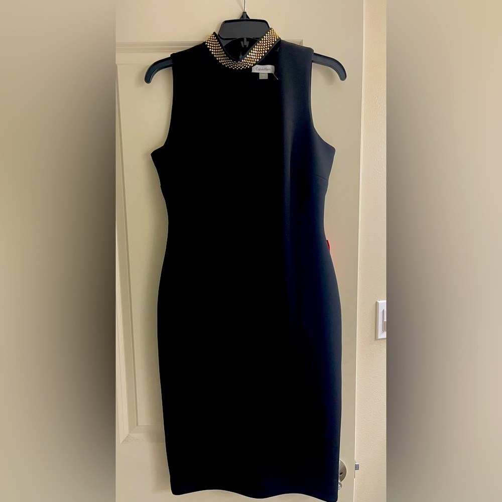 NEW Calvin Klein midi black dress, size 6